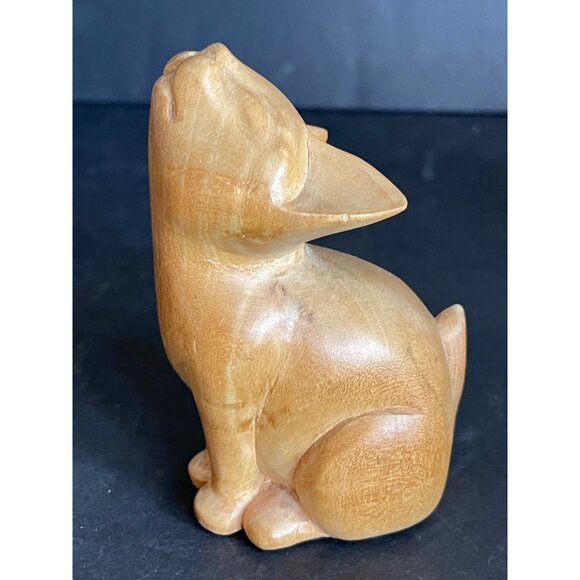 2 Handcrafted Wooden Cat Figurine 1 Signed Watson Boho Kitty Lover - Picture 7 of 10